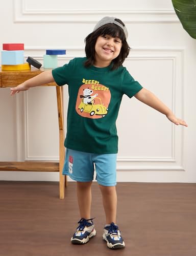 Image of Amazon Brand - Symbol Boys 100% Cotton Graphic Printed Half Sleeves T-Shirt | Age 2-6 Years (Available in Combo Pack of 3 and 5)