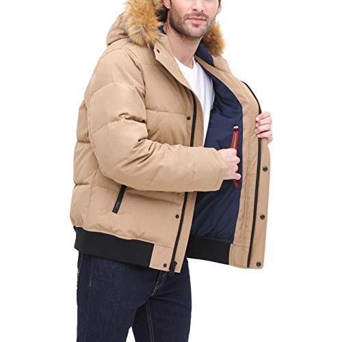 Image of Tommy Hilfiger Men's Arctic Cloth Quilted Snorkel Bomber Jacket (Standard and Big & Tall)