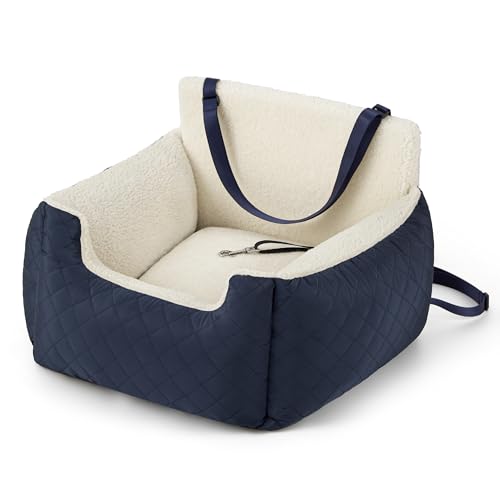 Lesure Hundesitz Auto Kleine Hunde - Wasserdichter Hundesitz Auto Rückbank, Hunde Autositz Für Kleine Hundemit, Ansteckbare Leine Für Autositz Hund, Blau