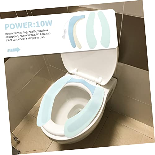 DOITOOL Beheizter Toilettensitz Toilettensitze Toilettensitzwärmer Kissen Toilettensitzwärmer Für Badezimmer Beheiztes Toilettensitzkissen Heizkissen Blau Haushalt Pu Toilettensitzwärmer – Bild 7