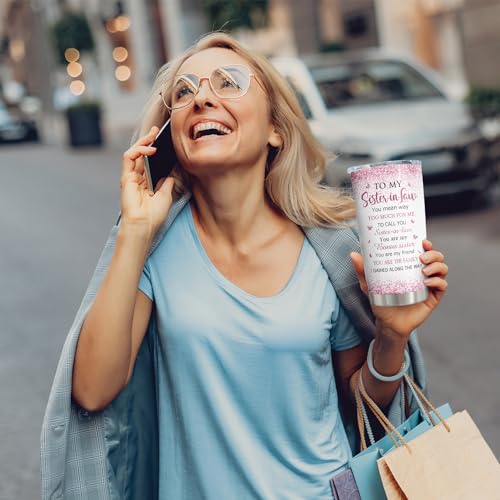 Image of ZANIION Sister in Law Gifts Tumbler 1PC, Future Sister in Law Birthday Gifts Mug, Best Sis Gift Ideas for Christmas, Wedding, Mother's Day Persent Cup 20oz