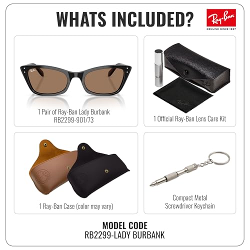 Image of Ray-Ban RB2299 LADY BURBANK Cat Eye Shaped Sunglasses for Women with Official RAYBAN Eyewear Kit