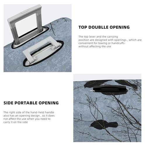 Black Crow Birds Print Luggage Suitcase Covers Elastic Washable Luggage Protector Luggage Covers For Suitcase 5