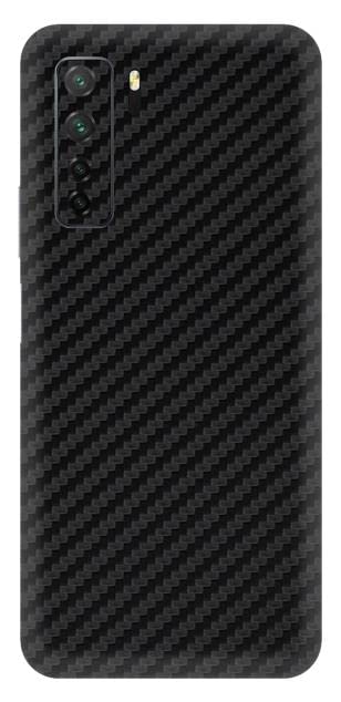 VCAREGADGETS Carbon Fibre Texture Black Compatible for Huawei Nova 7 SE Back Skin with Camera Part Protection