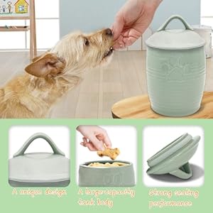 Large Dog Treat Container Airtight, Cute Dog Treat Jar with Lids,Rustic Dog Treat Storage Container, Ceramic Cat Food Jars for Kitchen Counter, Green Large Dog Treat Container Airtight Cute Dog Treat Jar with LidsRustic Dog Treat Storage Container Ceramic Cat Food Jars for Kitchen Counter Green