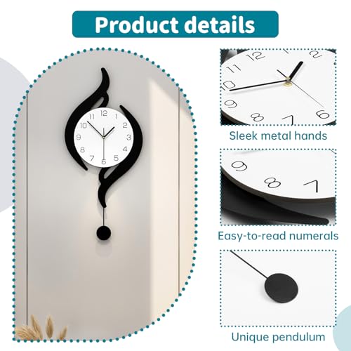 Modern Wall Clocks Battery Operated Large Decorative Wall Clock - Image 5
