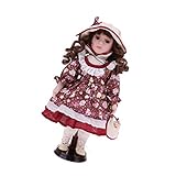 Reizende Handwerksmädchenpuppen, die grünen Blumenkleidunganzug mit dem goldenen Haar, Hut, Handtasche, Schuhen und Stand tragen