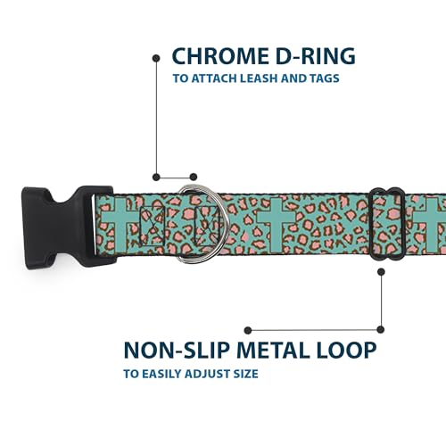 Collier léopard turquoise Buckle Down réglable 13-45 cm pour petit chien - 6