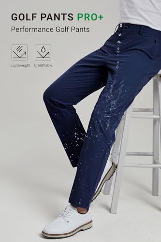 HISDERN Mens Golf Rain Pants Navy