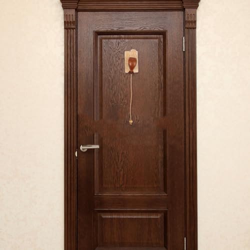 Aldaba de madera con pájaro carpintero bicolor para decorar puertas 8