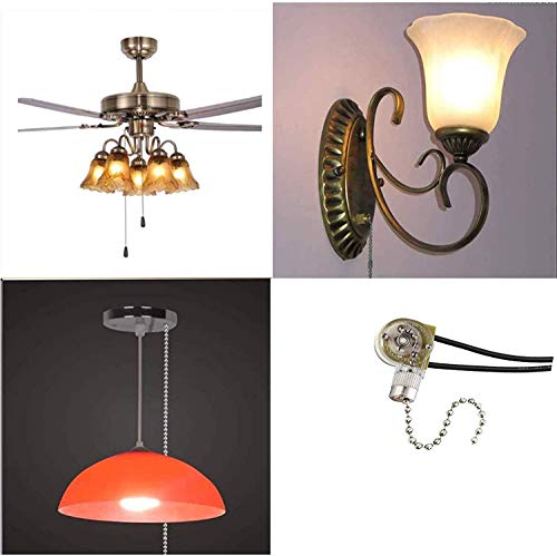 Image of Ceiling Fan Light Switch Zing Ear Pull Chain Switch ZE-109 Fan Light Switch, On-Off Speed with Pull Chain Compatible with Ceiling Light Fans, Lamps and Wall Lights.(Nickel)