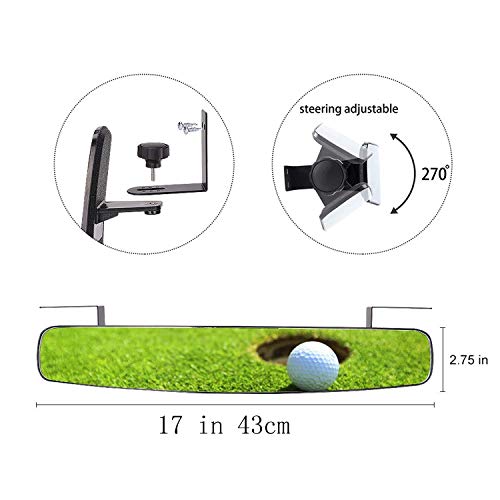 Conpus Golf Cart Mirror, Rear View Mirror For Golf Cart Car Ezgo Ez-Go Club Car Yamaha , Golf Cart Panoramic Rear View Mirror,16.5" Extra Wide 180 Degree #TOP3