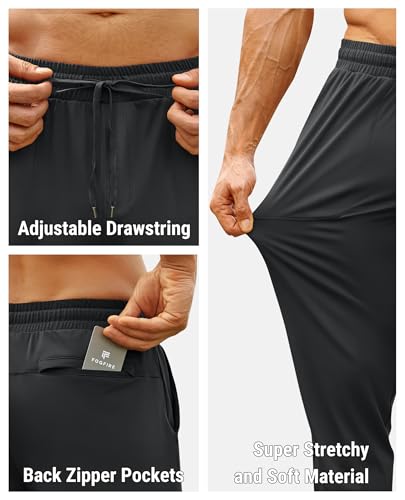 Men's Joggers with Zipper Pocket Athletic Lightweight Sweatpants Tapered Track Pants for Gym Workout Running4