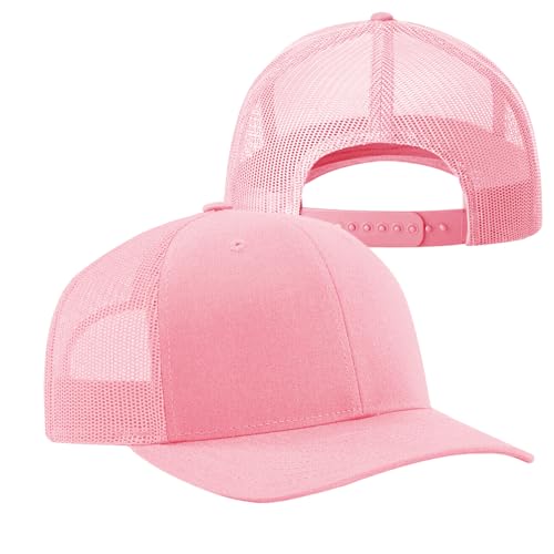 Image of TZ Promise Men Women Plain Cotton Trucker Cap with Breathable Mesh Back, Snapback Baseball Hats