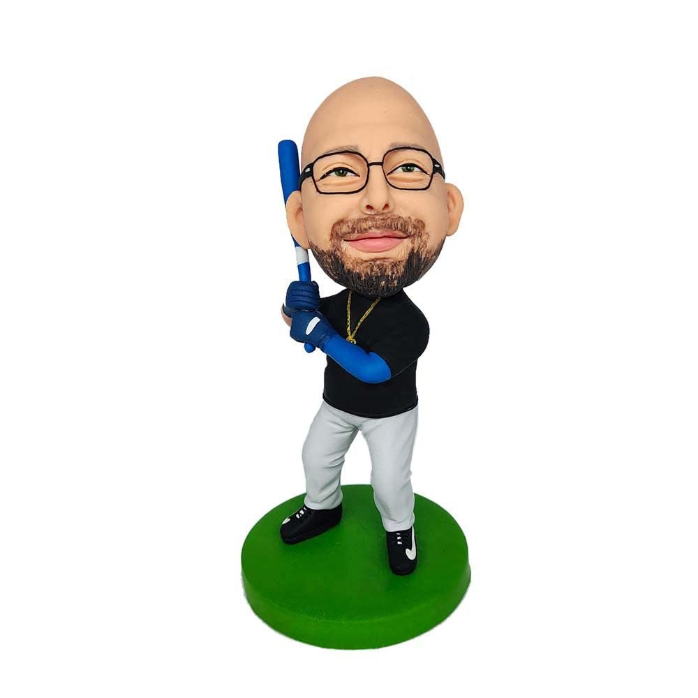 Cabezudos Personalizados Muñeca, Cabezudos de Béisbol, Regalo Escultura Hecho a Mano para Amigo.