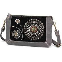 CHALA Dazzled Zip Pouch Crossbody Womens RFID Protected Faux Leather Purse with Adjustable Strap