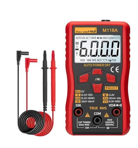 M118A Digital Multimeter Tester Mmultimetro True Rms Tranistor Meter with NCV Data Hold 6000counts Flashlight