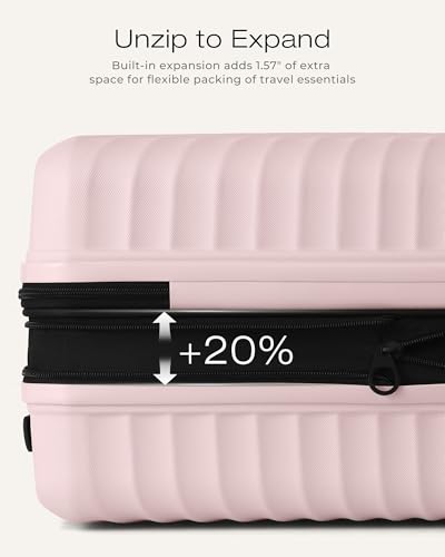 Image of Coolife Luggage Carry-On, Lightweight PC Hardside Suitcase, 20-Inch, Black