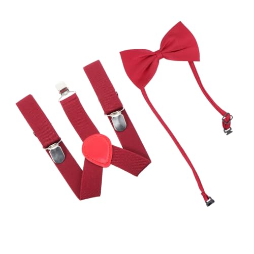 Boys Boys and Girls Adjustable Suspenders Bowtie Set Elastic Style Outfit for Parties Events and Birthdays Random Detail