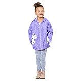 LONDON FOG Girls' Midweight Fleece Lined Jacket Coat, Purple Dog Polka Dot, 6X