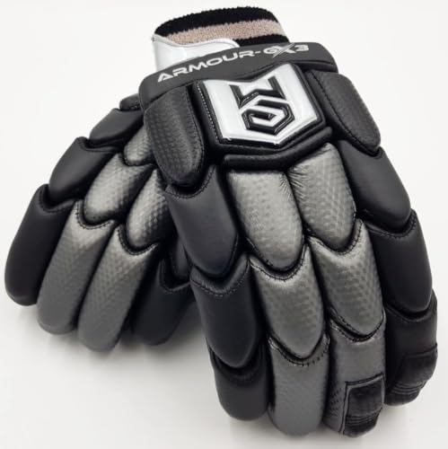 Image of Armour-GX3 (2.1) | Cricket Batting Gloves | Multi Color (Black-Gray, Medium, Right Hand)