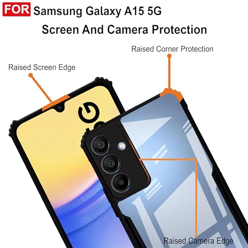 Image of Zapcase Back Case Cover for Samsung Galaxy A15 5G | Compatible for Samsung Galaxy A15 5G Back Case Cover | Clear Case with Camera Protection | (TPU + PC | Matte Black)