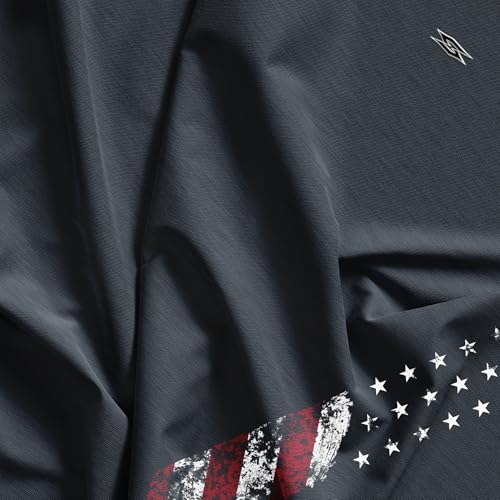 Image of Patriotic USA Golf Polo Shirt - Men's Performance Short Sleeve Moisture Quick Dry Fit Athletic Veteran UPF Stretch Casual Fun
