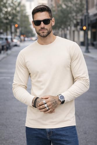 Image of RodZen 100% Pure Cotton Round Neck Regular Fit Plain Solid Full Sleeve T-Shirt Combo for Men & Boys (Pack of 4 Available in Size S to 2XL)