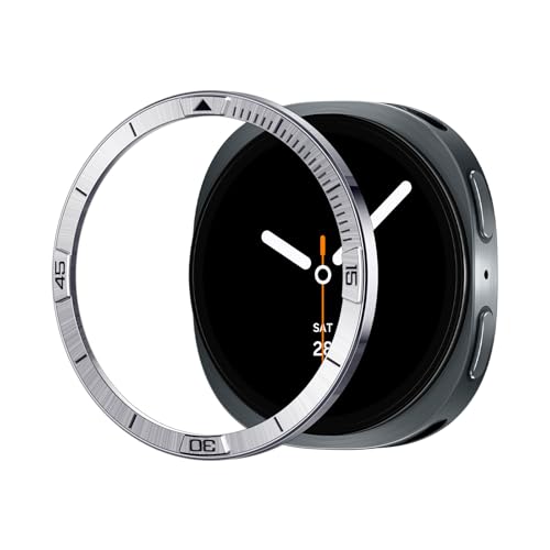 Spigen Galaxy Watch 8 44mm �P�[�X �x�[�������O �t���[�� �p�C���b�g �X�^�C�� �v���~�A�� �N���V�b�N �M�����N�V�[�E�H�b�`�p �x�[���E�`���[�� ACS10009 (�V���o�[)