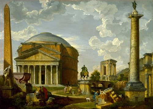 Reproducción de lienzo clásica de Paolo Pannini el regalo perfecto de 60x90cm para amantes del arte
