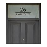 Black House Door Number & Street Name, Modern Style Black Number Sticker, Personalised Front Door Number Decal, Fanlight Number, Housewarming Gift
