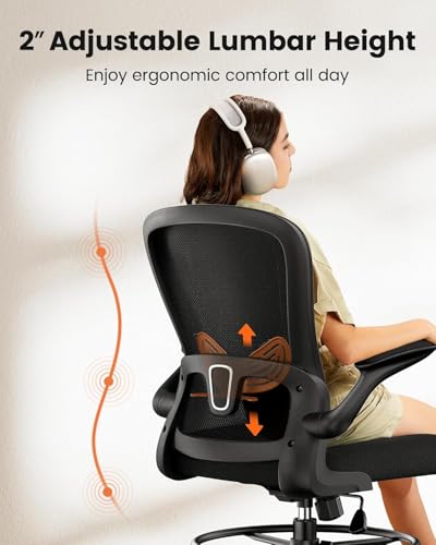 Image of ErGear Drafting Chair, Standing Desk Chair with Flip-Up Armrests, High Desk Chair Adjustable Height, Ergonomic Tall Office Chair with Lumbar Support and Adjustable Footrest Ring,6 Pack