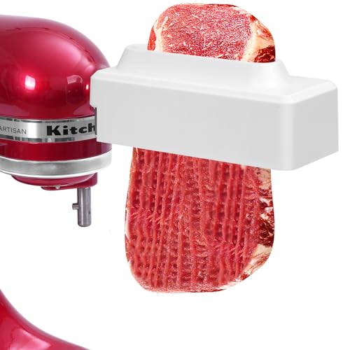 Gdrtwwh Fleischklopfer Aufsätze für alle KitchenAid Standmixer, Fleisch- und Geflügelklopfer, Zubehör mit Edelstahl-Zahnrädern, spülmaschinenfest (weiß)