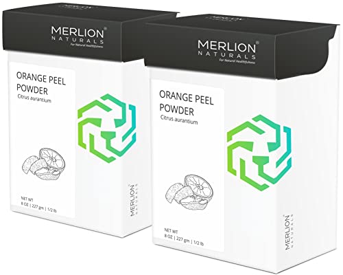 Orange Peel Powder by Merlion Naturals | Citrus aurantium | 100% Pure and Natural (16 OZ (2 Pack of 8 OZ))