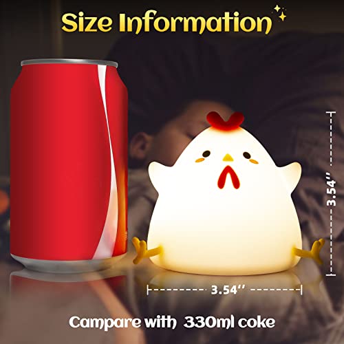 Rayki Chick Night Light For Kids, Usb Rechargeable 7 Colors Tap Control Nursery Night Lights Silicone Nightlights Cute Led Light Room Decor Table Desk Lamp Gifts For Teens Girls Boys Children Toddler #TOP1