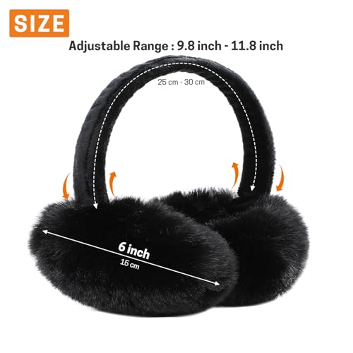 Aurya Winter Earmuffs for Kids, Foldable Fluffy Ear Warmer Girls & Boys Outdoor Adjustable Headband Ear Covers2