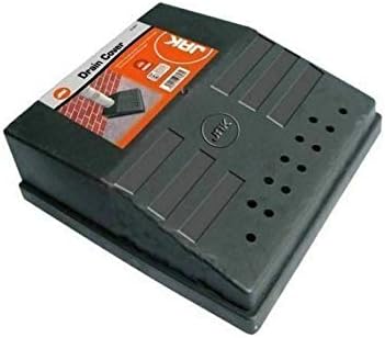 BLACK DURABLE DRAIN COVER. PLASTIC. CUTAWAY FOR DRAIN PIPE. KEEP UNBLOCKED. NEW.