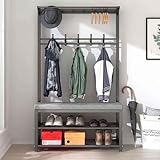 Perchero entrada recibidor percheros de pie originales recibidores de entrada con zapatero Perchero Pie con Zapatero Perchero con Banco Recibidor for Sala de Estar,80cm)