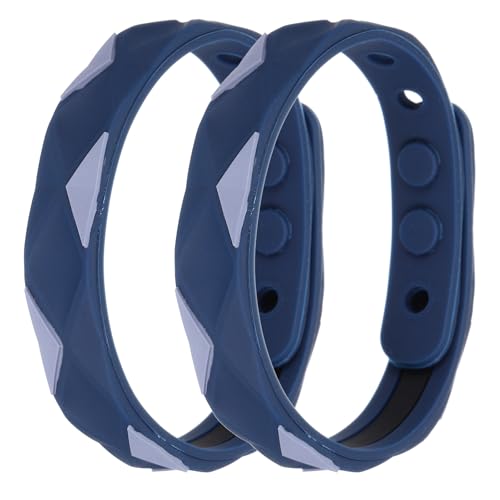 Image of MECCANIXITY Anti Static Bracelet, 0.5 inchX9 inch Adjustable Anti Static Wristband Silicone Balance Energy Sport Bracelets for Eliminate Static, Blue 2Pack