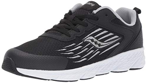 Saucony unisex-child Wind Lace Sneaker black 6 Big Kid