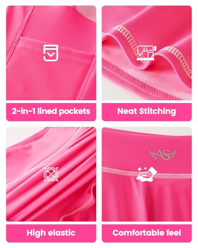 Angel season Girls Tennis Skirts UPF 50+ Girls Skorts with Pockets Flowy Swim Skirt Size 7-14 Years3