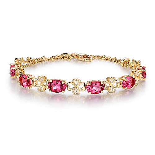 Bracelet femme en or jaune tourmaline ovale pour sublimer vos tenues de soirée
