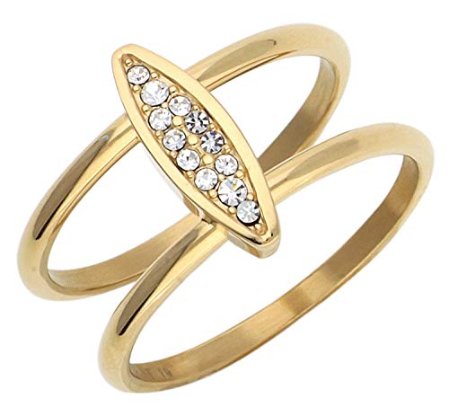 Preisvergleich Produktbild Esprit Damen-Ring Exclusive Edelstahl Glas weiß Brillantschliff - ESRG12856B180