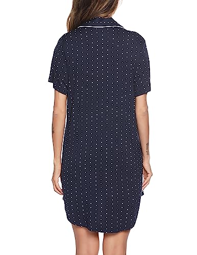 Image of Pjmlifecoco Nightgown for Women Button Down Sleepshirt Short /Long Sleeve Nightdress Soft Modal Sleepwear S-XXL