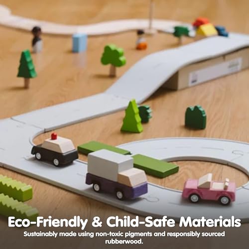 Image of PlanToys Purple Delivery Truck Wooden Montessori Vehicle Toy | Early Movement, Imagination and Practical Life Exploration | Eco Friendly Truck for Indoor and Outdoor Play