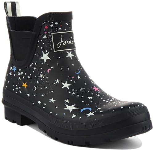 Joules Women's Wellibob Rain Boot, Navy Stars, 7 UK