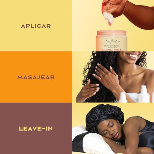SheaMoisture Strengthen & Restore Acondiconador sin Aclarado - Para Cabello Natural, Dañado o Tratado Químicamente - Con Aceite de Ricino Negro y Manteca de Karité - Sin Sulfatos - 1 x 431 ml - imagen 6