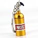 maycom Creative New NOS Mini Nitrous Oxide Bottle Keyring Key Chain Ring Keyfob Stash Pill Box Storage Turbo Keychain (Gold)