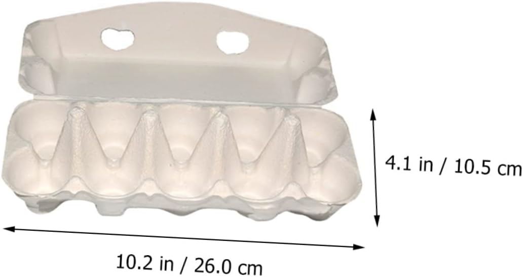10pcs Egg Storage Boxes Bulk Pulp Egg Cartons White Holders Organizers