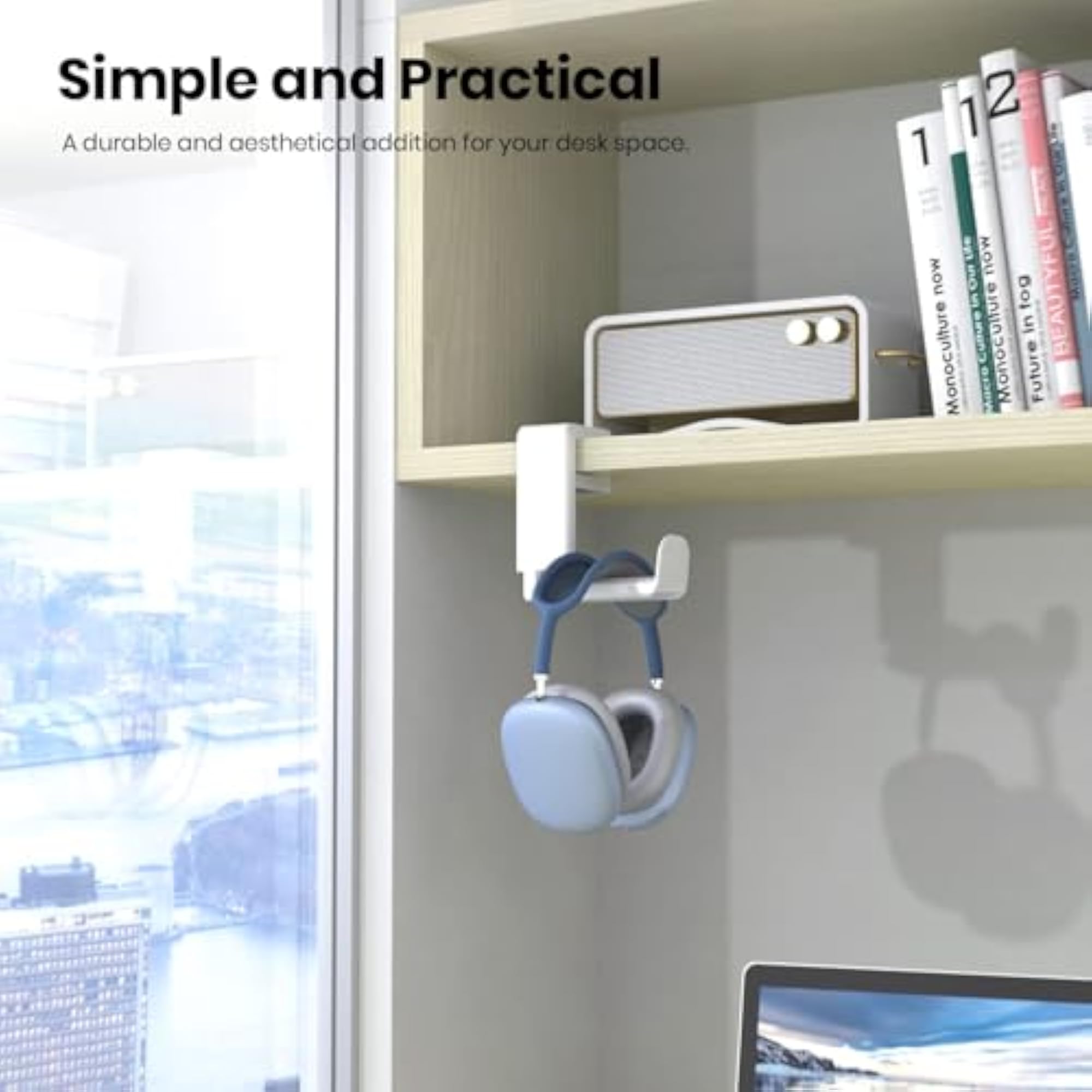 360 Rotating Headset Hanger Holder, Adjustable Hook